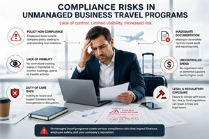 What compliance risks exist in unmanaged business travel programs?
