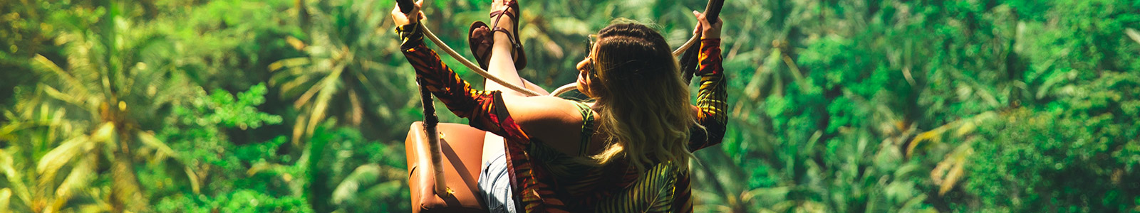 swinging over the rainforest