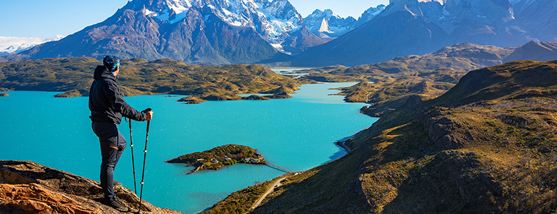 Man Hiking in Chile Mountains