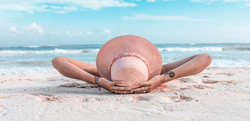 Women laying on the beach